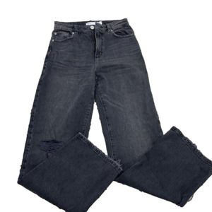 Garage Black Denim Jeans Wide Leg